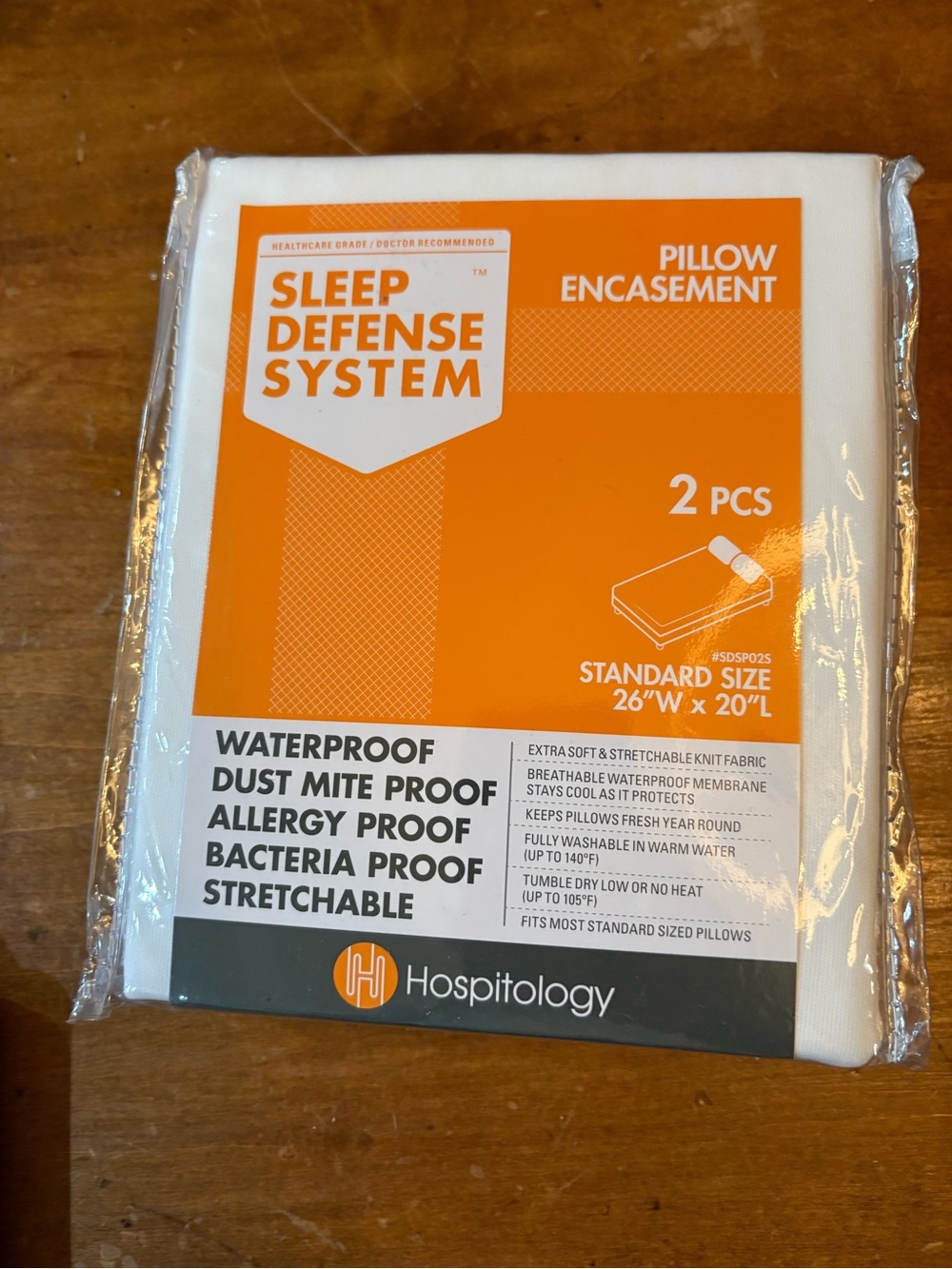 Sleep Defense System Waterproof Pillow Encasements - White (2 Pack) by